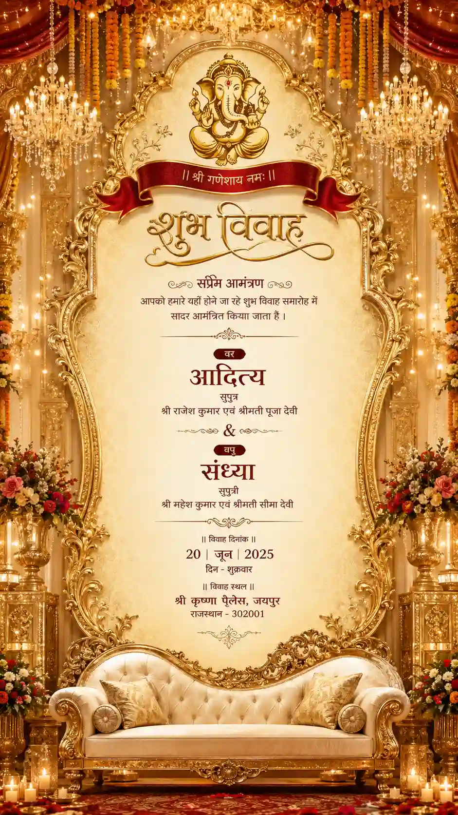 Vertical Wedding Card Mast 04
